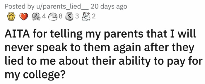 His sister recently called to tell him she got accepted into an Ivy League school.