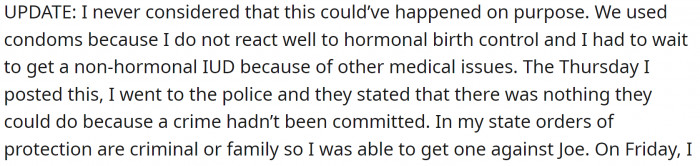 She went to the police