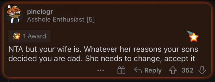 She needs to accept it sooner or later.