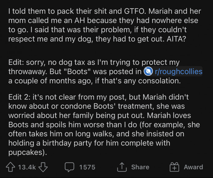 OP could not tolerate what his GF's family did, so he kicked them.
