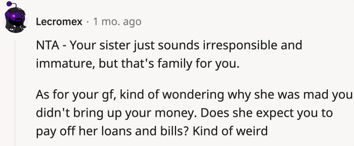 Although it seems strange, it is easier to sympathize with the girlfriend after reading all those comments.