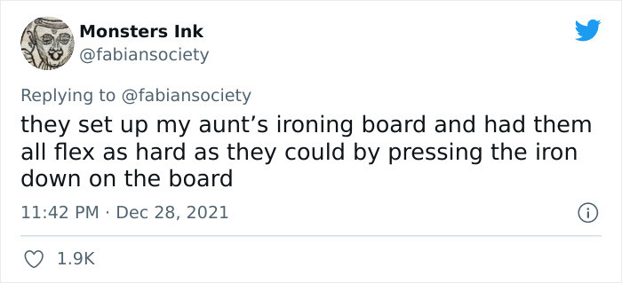 My aunt's ironing board was used too