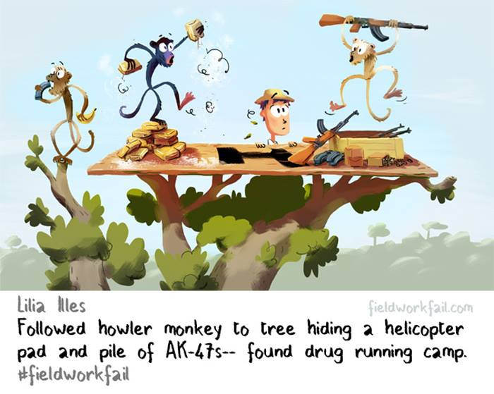 4. For a moment, I wondered why monkeys were stashing AK-47s.