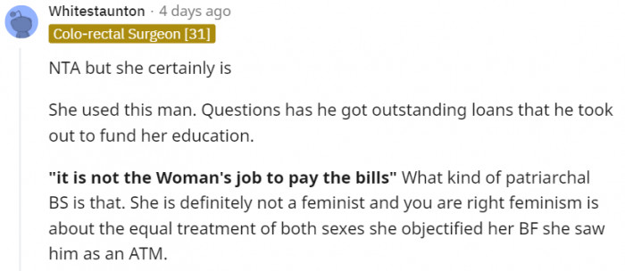 She wants an ATM for a boyfriend.