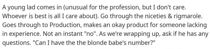 Can somebody please kick him out the door?