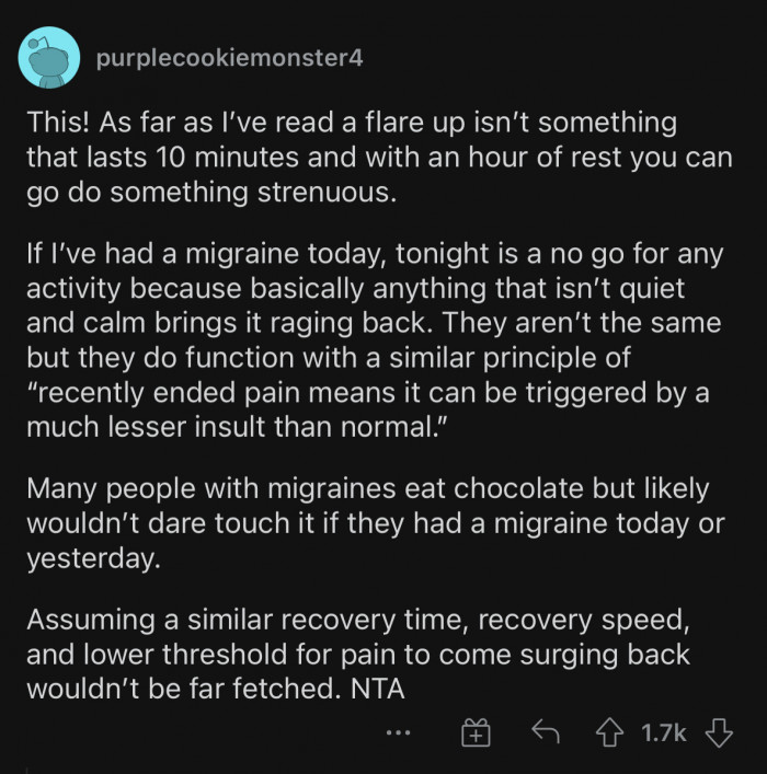 Flare-ups apparently last at least an entire day, not just 10 minutes.