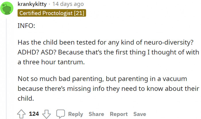 This one here is asking if the child has been tested for neuro-diversity.