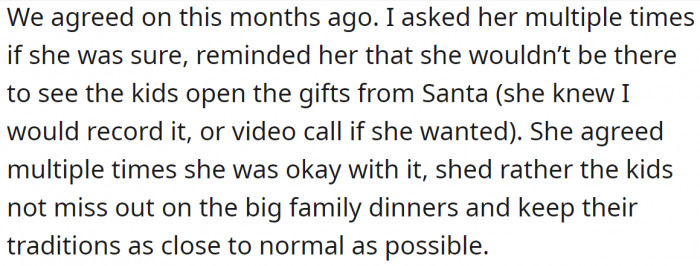 The agreement was made a month ago.