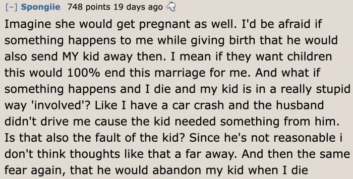 What if the stepmom dies during childbirth as well? The cycle will continue.
