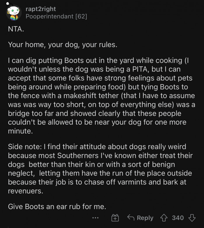Your home, your dog, your rules.