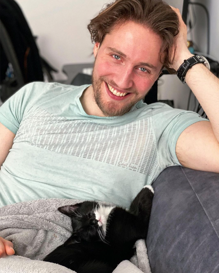 Sammy may be a mama's boy, but he loves his dad too!