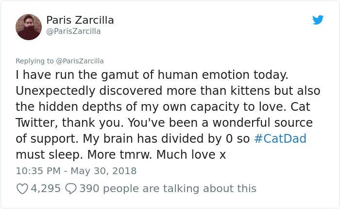 6. Much love, CatDad. And good luck.