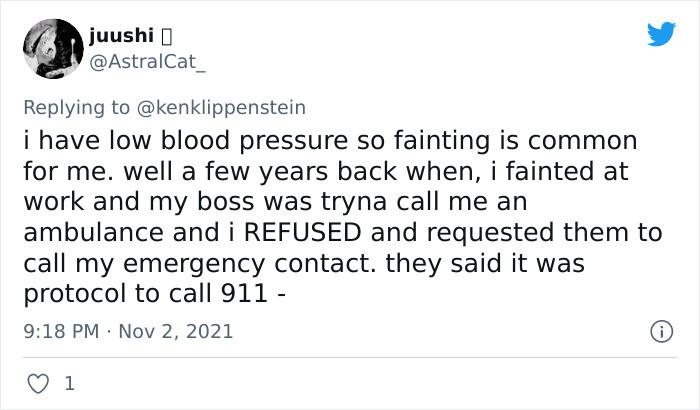 Refused to call 911