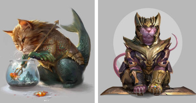 Catvengers And Justice Cats: Marvel And DC Superheroes Crossed Over With Cats