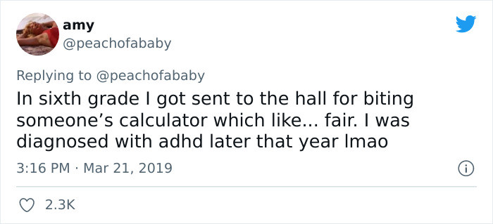 15. Biting someone's calculator.