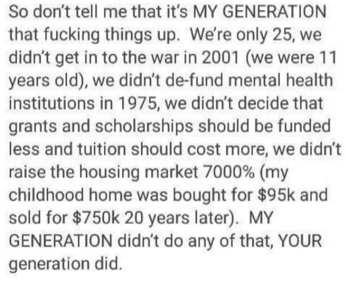 YOUR generation did.