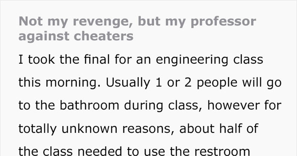 Professor Had Some Serious Revenge Against Students Who Cheated On His Exam