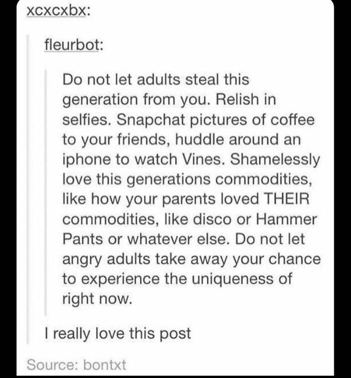 42. Make the most out of our generation.