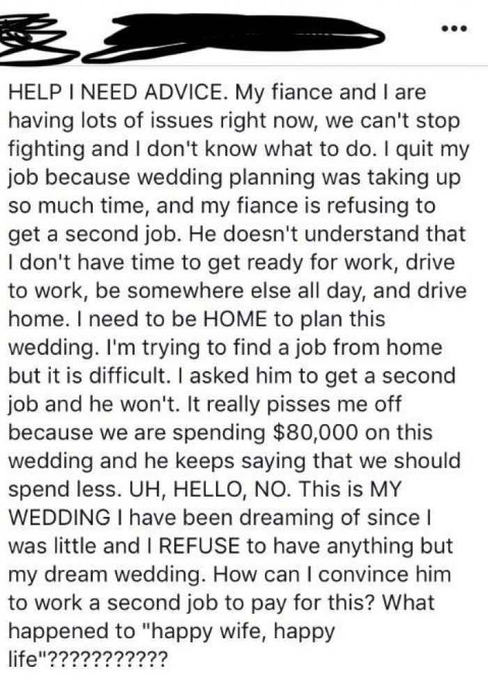 7. Is this woman for real? It is kind of her boyfriend's day too.