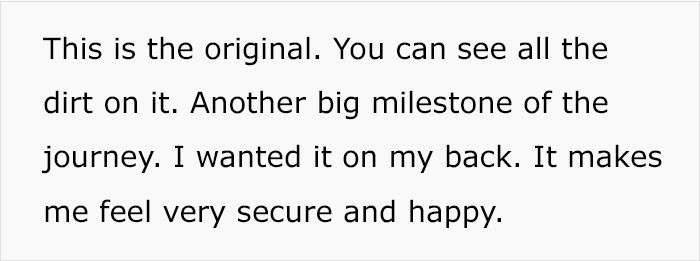 My backpack makes me feel secure and happy