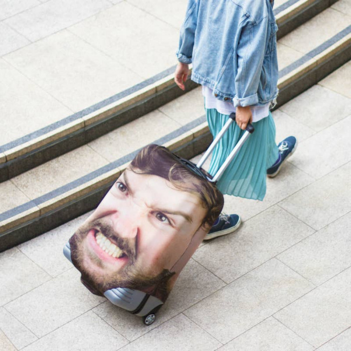 16. Print your face on your suitcase. You will never lose it again.