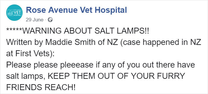 Here's Rose Avenue Vet Hospital post about this issue.