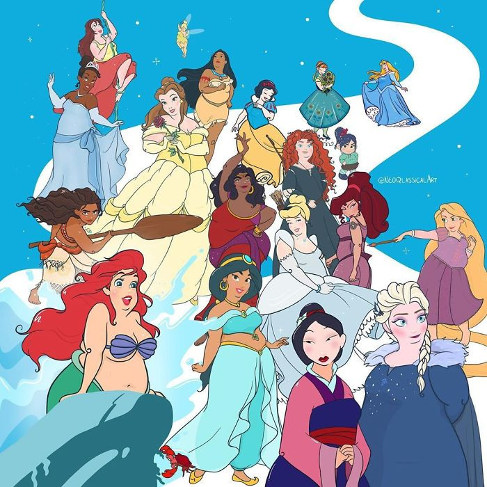 Artists Recreations Of Disney Princesses As Plus Size Girls Sparked An Intense Online Debate 0999