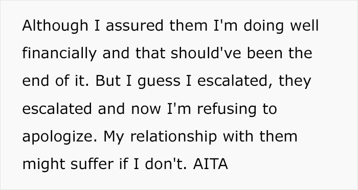 This guy should stand his ground and not apologize first. If the parents are sorry for their behavior, then he is also sorry for what he said.