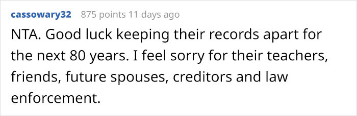 Good luck to the parents...