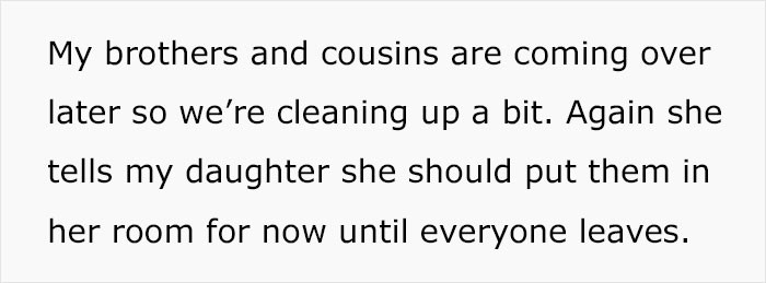 However, his sister continued to believe that his daughter's pads should be kept in a place where other people can't see them.