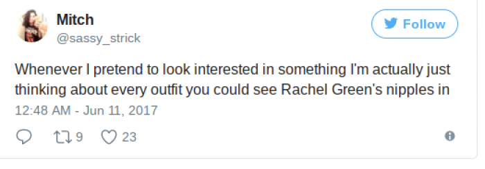 It seems that nipplegate has been the main focus for people paying attention to Rachel in the show.