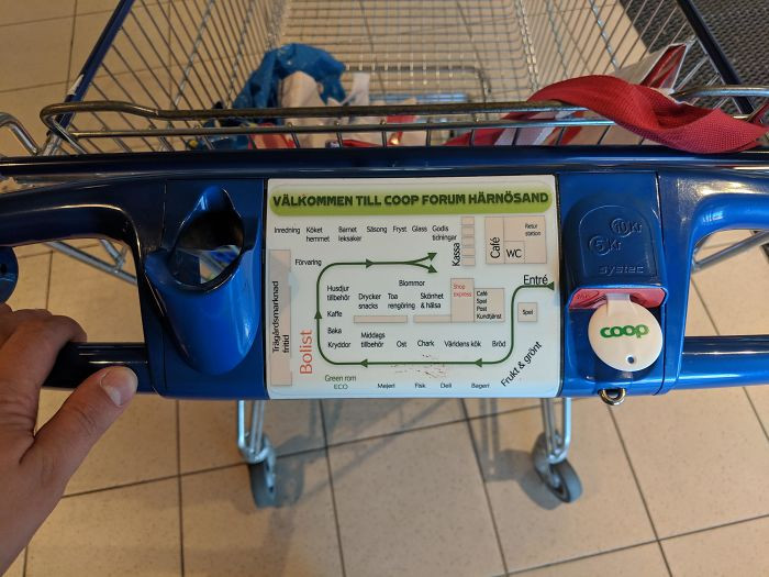 Directions on the shopping trolley