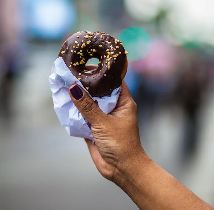14. It's a no-no to eat donuts while walking backward.
