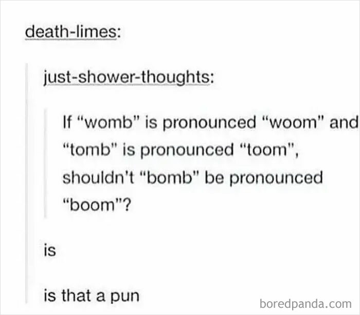 11. Imagine, the boom went boom. Such pun.