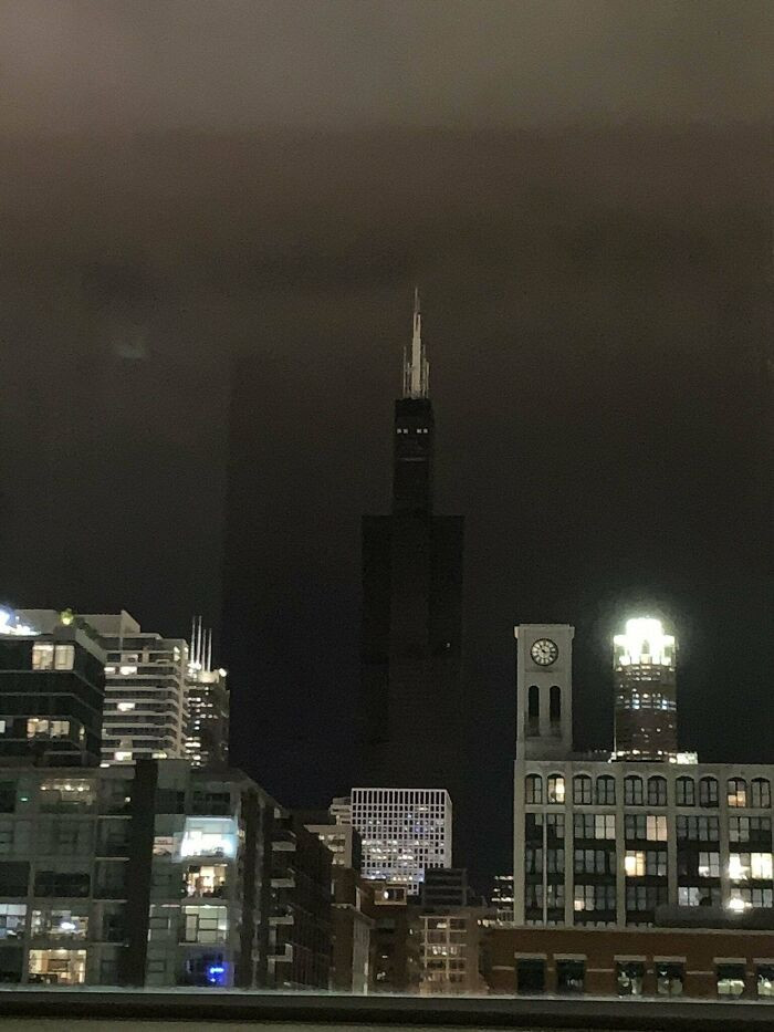 44. The Sears Tower During A Blackout, Looking Like A Creepy Villain