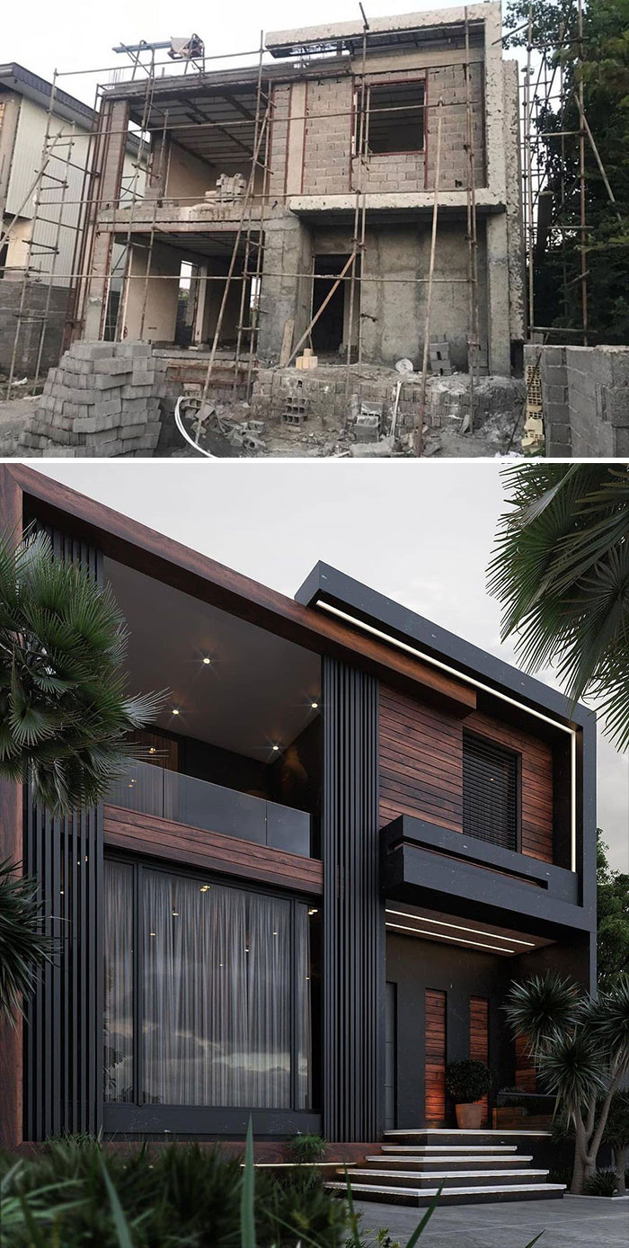 15. Who Knew This Bare Building Could Turn into a Beautiful Villa?