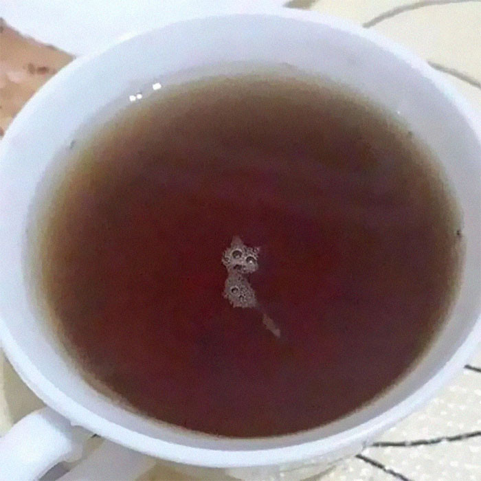 "Bubbles That Form a Little Cat Shape"