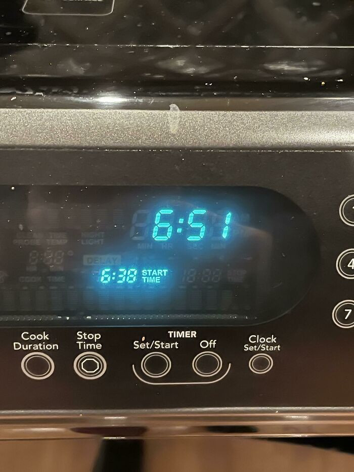 2. My oven shows when you started cooking