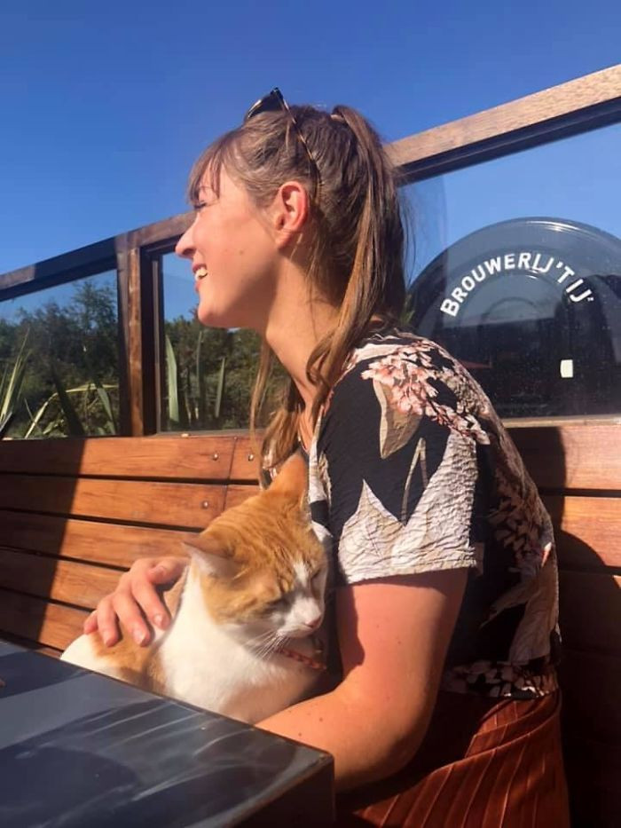 "Just Having Lunch And Then Suddenly This Cat Jumped On My Lap. Obviously, I Was Not Thrilled By This At All!"