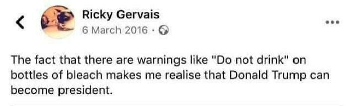 29. Thanks, Ricky Gervais.