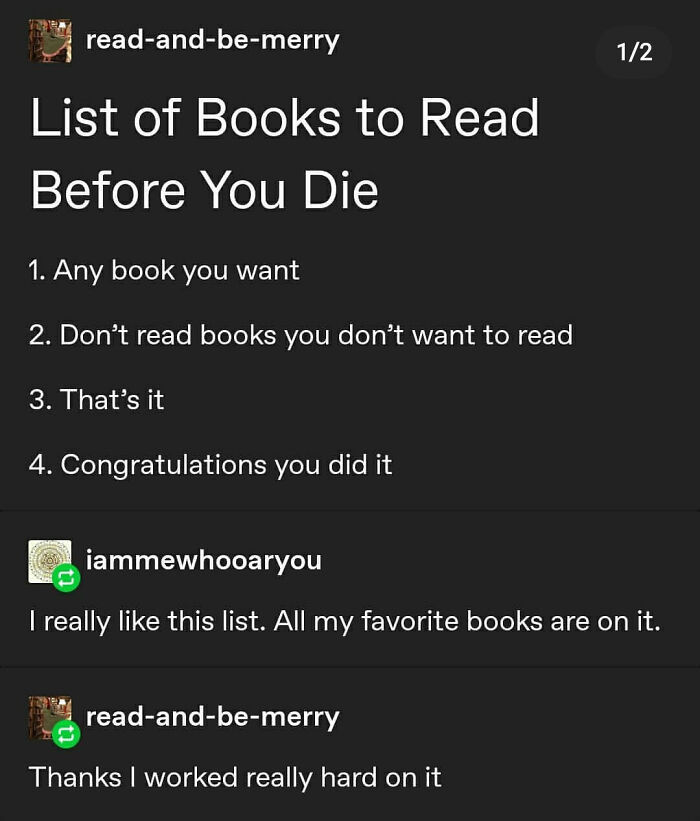 45. Give yourself a pat on the back after reading the books you like.