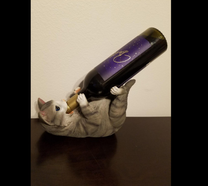 Kitty Cat Wine Bottle Holder & Sculpture