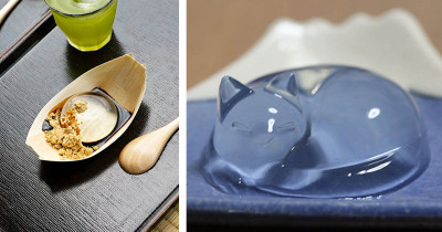 Japanese See-Through Water Cake Is Shaped Like a Cat, and We Can See Why It's Going Totally Viral