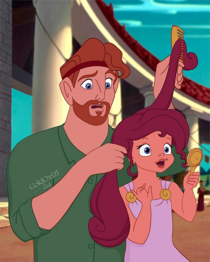 #3 Hercules While Doing His Daughter's Hair