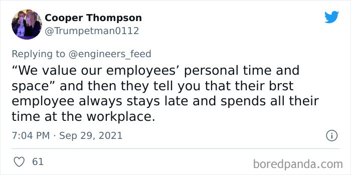 30. Well, if you want to be the employee of the month...