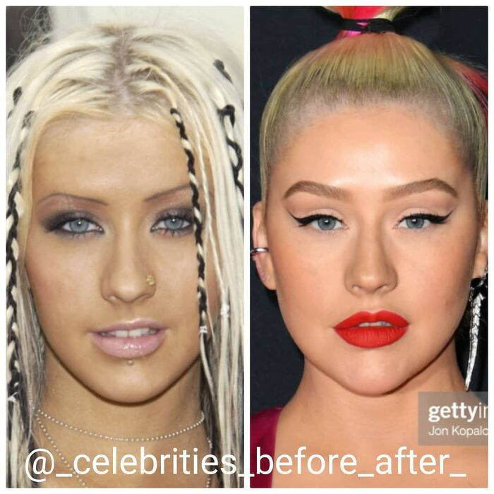 1. Christina Aguilera's before and after photos