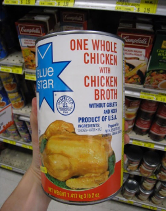 1. A chicken in a can
