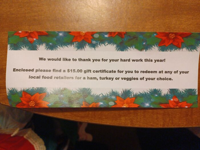 7. Choose your $15 bet: ham, turkey or veggies?