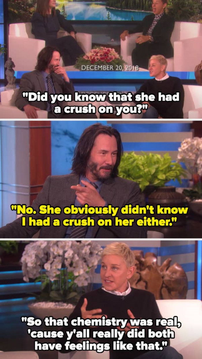 They never actually went out, but they both admitted to Ellen DeGeneres that they had crushes on each other.