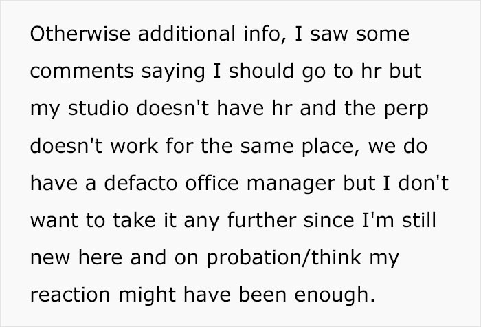 People suggested letting HR handle the matter.